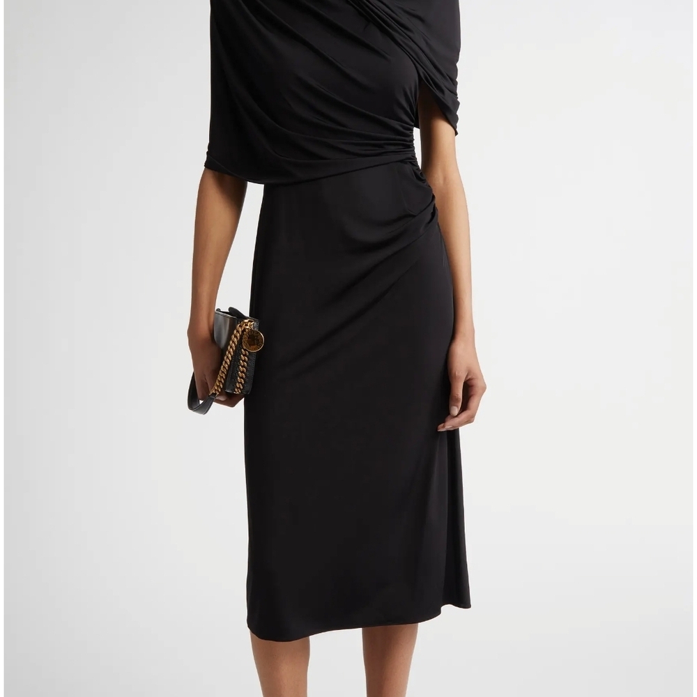 Elegant Black Draped Dress